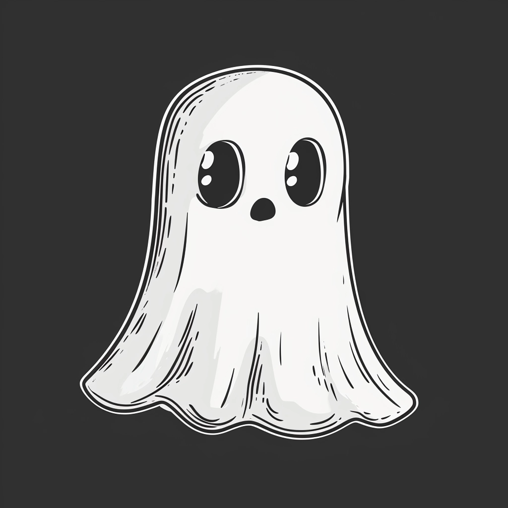 Cute ghost tattoo design idea