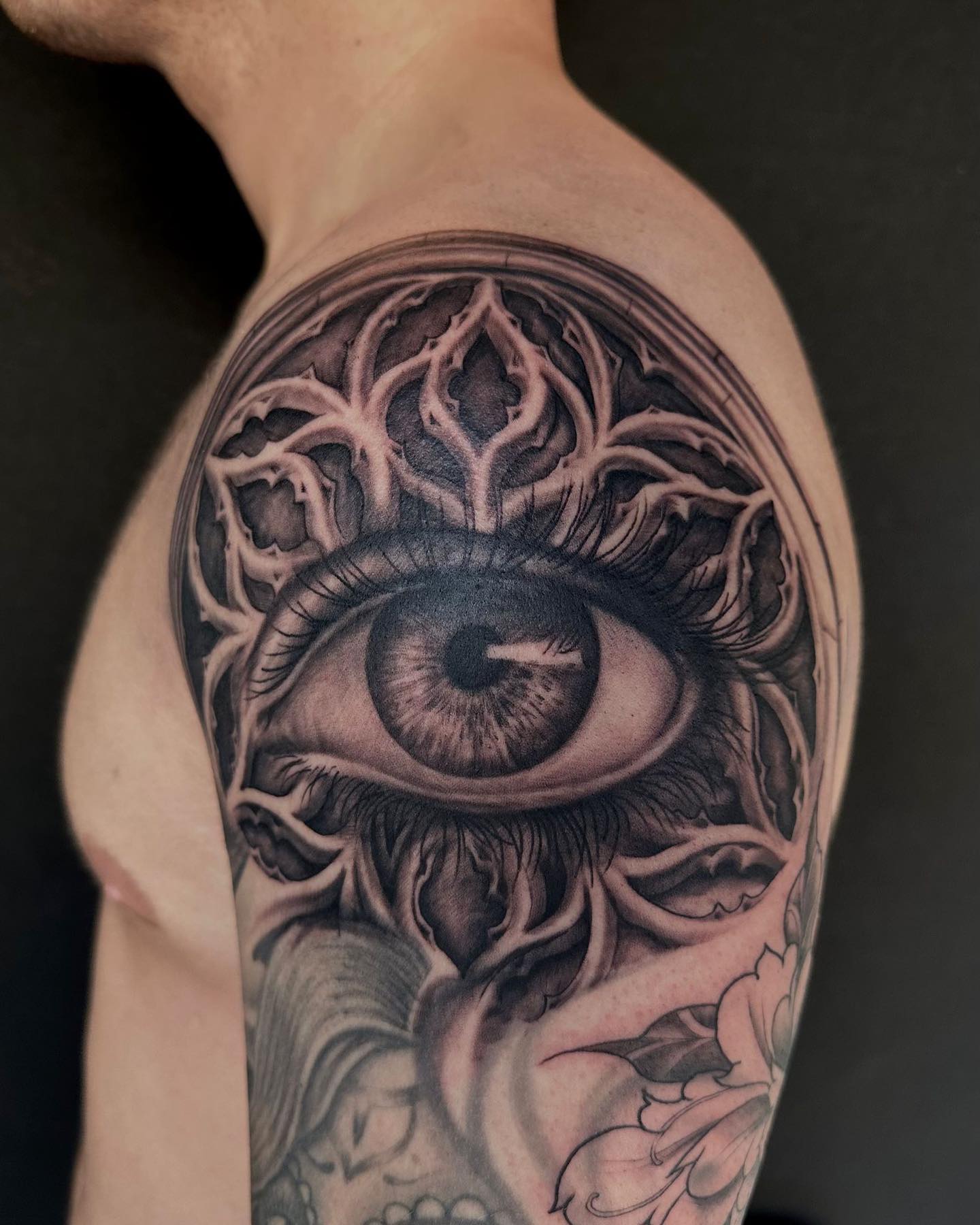 Transforming Arms into Art: Top 68 Tattoo Sleeve Ideas 15 Eye Sleeve Black and White Tattoo