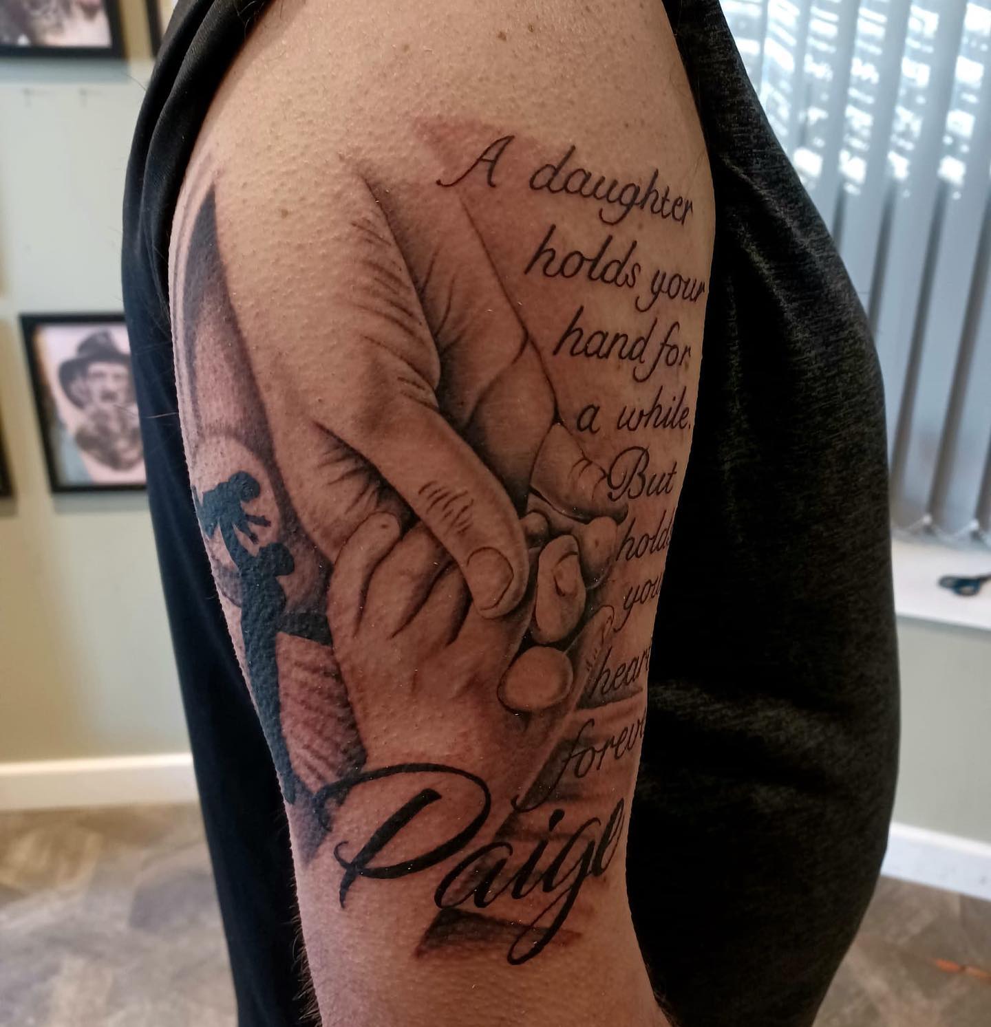Transforming Arms into Art: Top 68 Tattoo Sleeve Ideas 16 Father and Daughter Hands Sleeve Black and White Tattoo