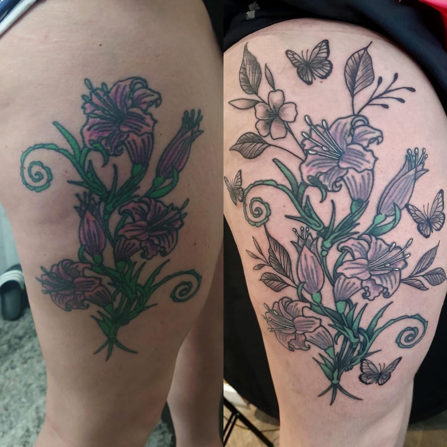 Transforming Arms into Art: Top 68 Tattoo Sleeve Ideas 17 Flowers and Butterfly Sleeve Color Rework Tattoo