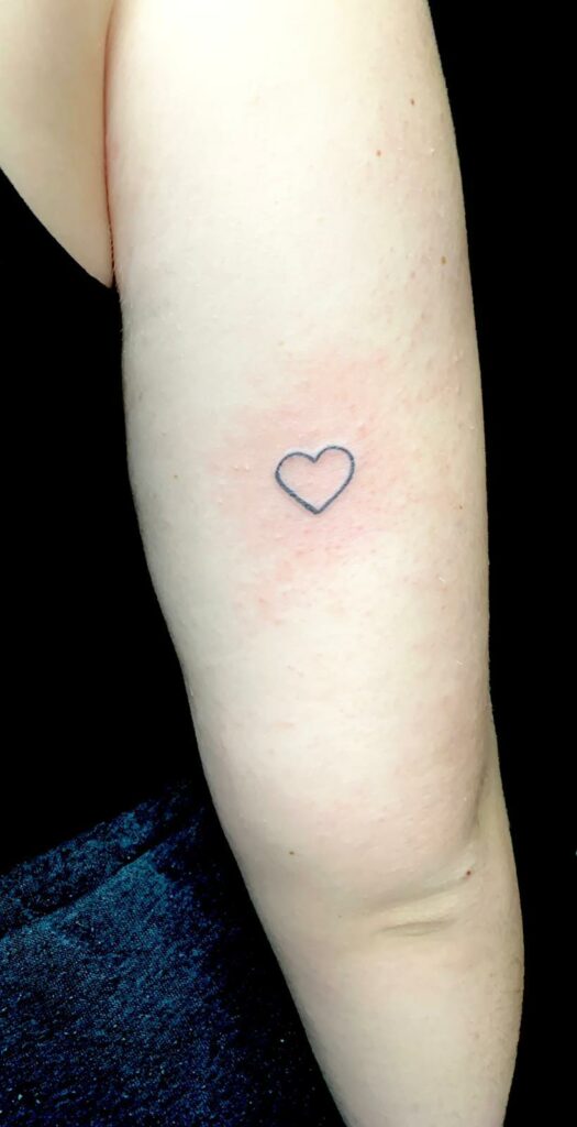 Heart Hand Black and White Tattoo