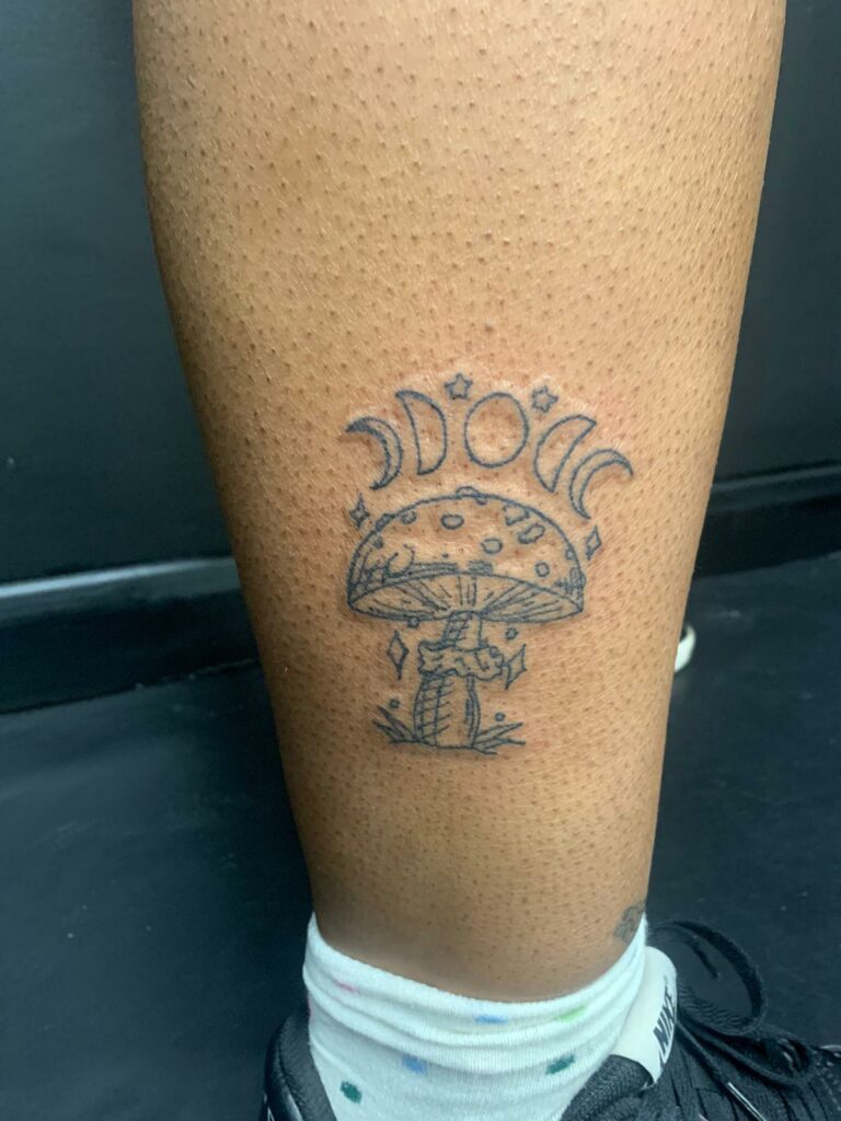 Mushroom Legs Black and White Tattoo