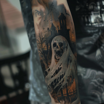 ghost tattoo arm color