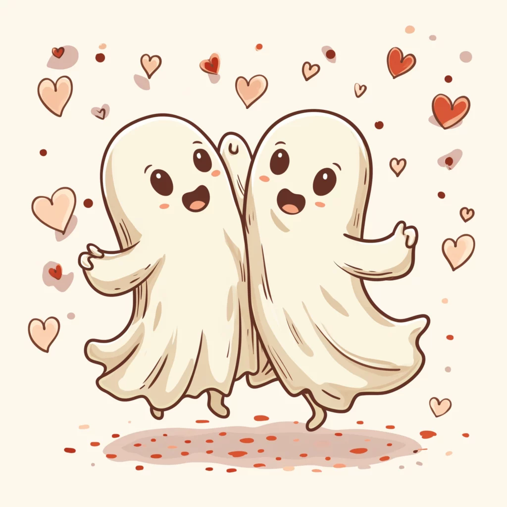 two cute ghost