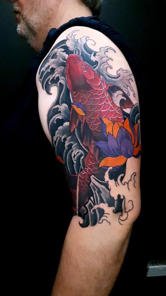 Angry Eagle Shoulder Color Tattoo