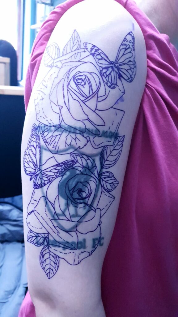Rose Flower Shoulder Black And White Cover Up Tattoo